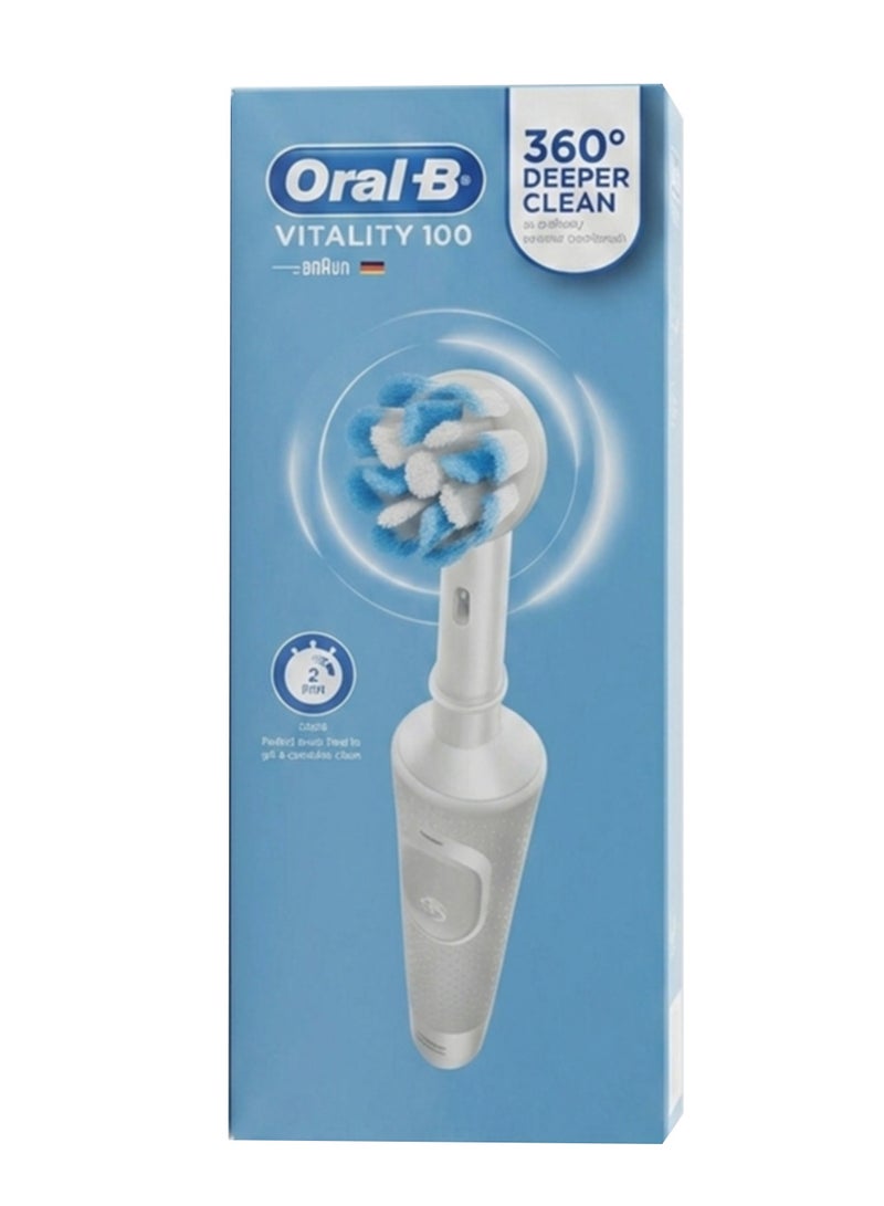 Oral-B Vitality 100 Cross Action Rechargeablre Toothbrush White - Image 1