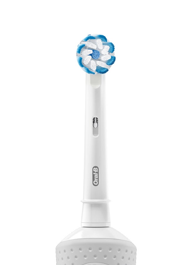 أورال بي فرشاة أسنان فايتليتي 100 سينسي ألتراثين قابلة لإعادة الشحن بشكل البتلة أبيض - Image 3