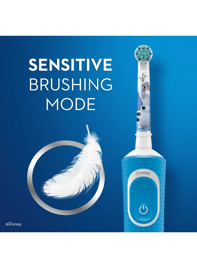 Oral-B Kids Rechargeable Electric Toothbrush, Disney Frozen, Extra Soft Bristles, with Kids Sensitive Mode, 3+ Years, Pack of 1