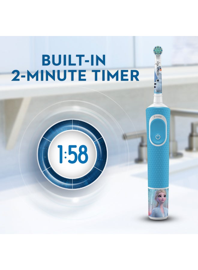 Oral-B Kids Rechargeable Electric Toothbrush, Disney Frozen, Extra Soft Bristles, with Kids Sensitive Mode, 3+ Years, Pack of 1 Multicolor - Image 5