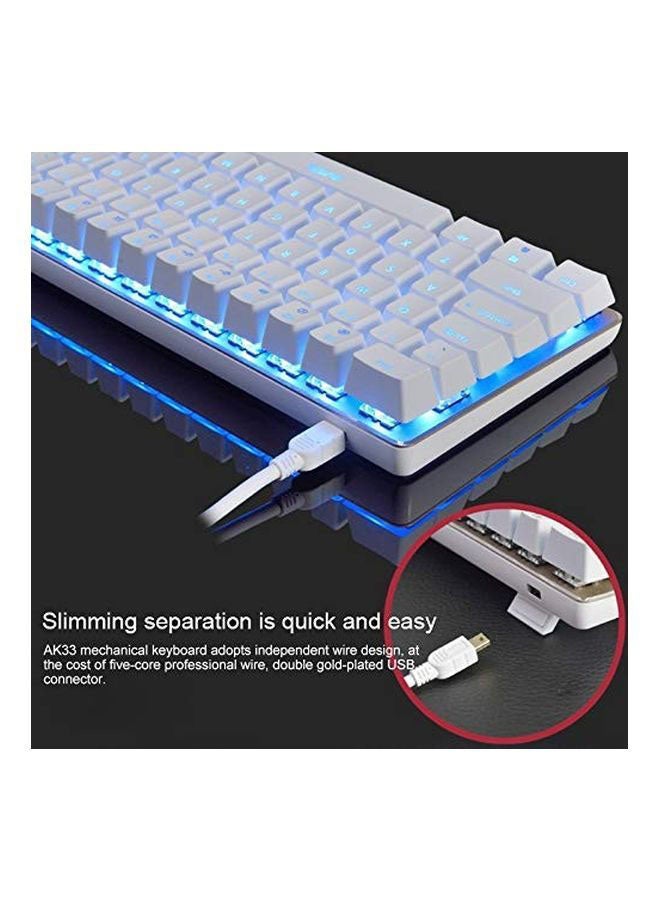 Ajazz - AK33 Gaming 82 keys Mechanical keyboard, Blue backlit Wired keys Computer keyboard for PC Laptop gaming(Blue Switch) - Image 1