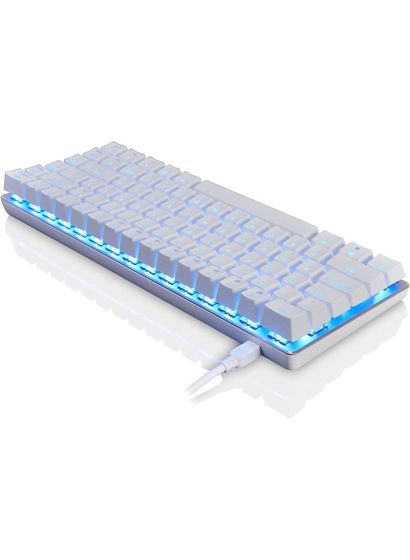 Ajazz - AK33 Gaming 82 keys Mechanical keyboard, Blue backlit Wired keys Computer keyboard for PC Laptop gaming(Blue Switch) - Image 1