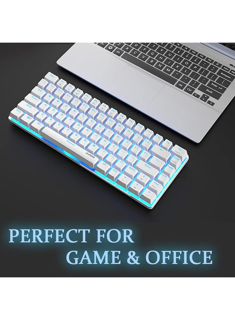 Ajazz - AK33 Gaming 82 keys Mechanical keyboard, Blue backlit Wired keys Computer keyboard for PC Laptop gaming(Blue Switch) - Image 1