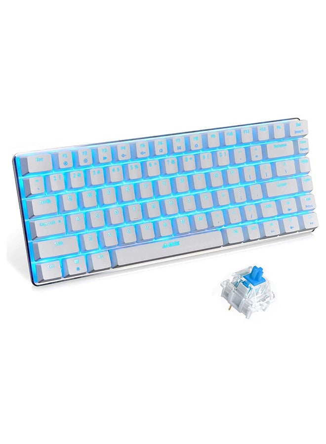 Ajazz - AK33 Gaming 82 keys Mechanical keyboard, Blue backlit Wired keys Computer keyboard for PC Laptop gaming(Blue Switch) - Image 1