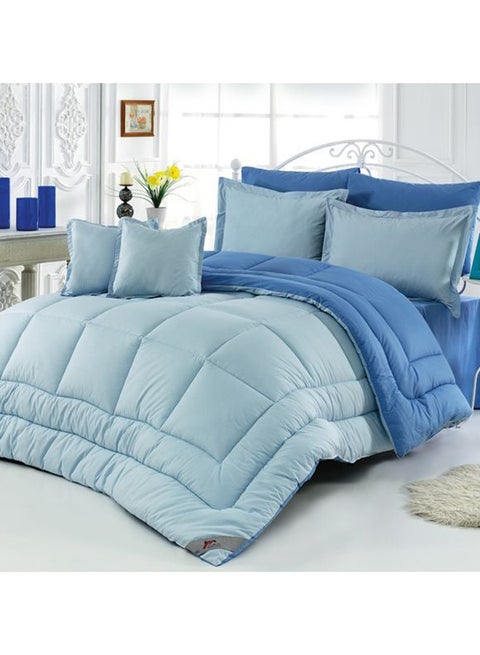 8-Piece Cotton Comforter Set Turquoise Cotton Turquoise