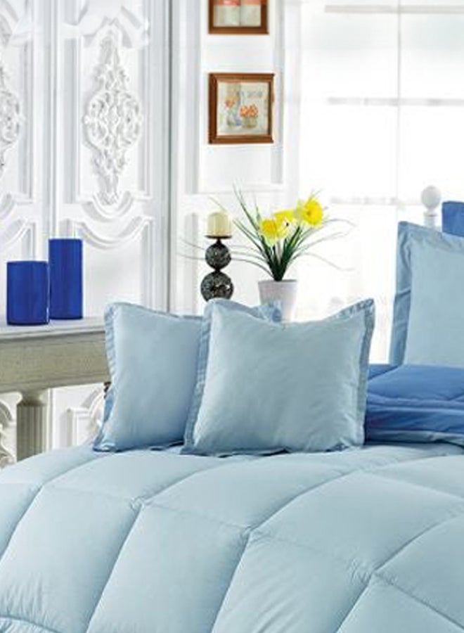 8-Piece Cotton Comforter Set Turquoise Cotton Turquoise