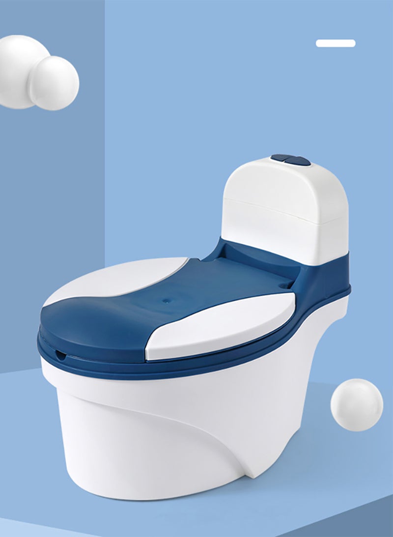 Potty Training Seat With Pee Guard And Removable Bowl - Blue