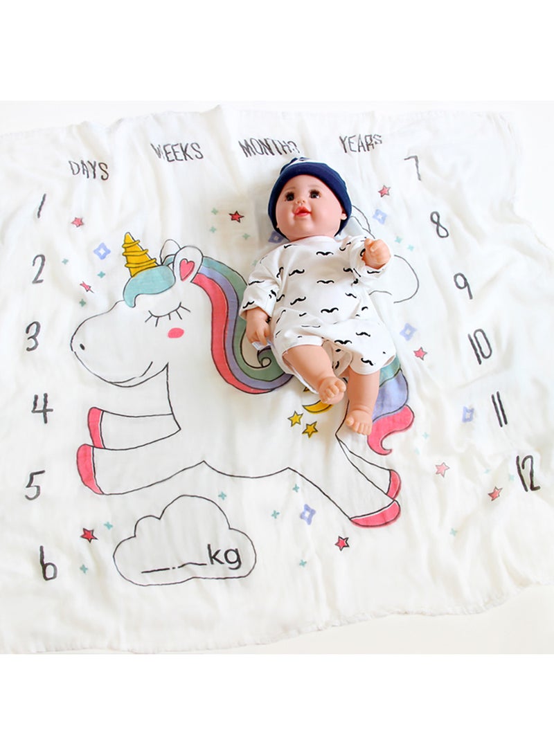 Unicorn Blanket Milestone Calendar Print Organic Cotton - White - pnsku/N38056882A/45/_/1706588800/d5f584fc-253c-47be-8abe-e4029b8148c6