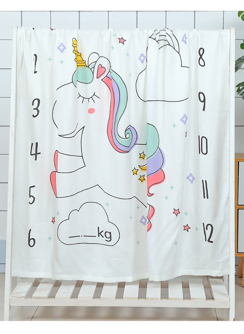 Unicorn Blanket Milestone Calendar Print Organic Cotton - White - pnsku/N38056882A/45/_/1706588822/8213d784-4079-4260-ac40-8d41a8989aa3