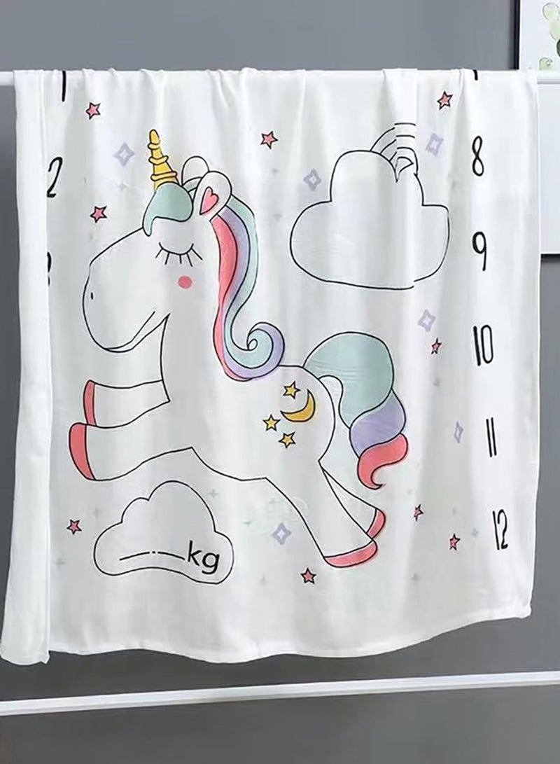 Unicorn Blanket Milestone Calendar Print Organic Cotton - White - pnsku/N38056882A/45/_/1706588857/dc4e18fe-219f-47b9-84a5-3b8ffae8fffd