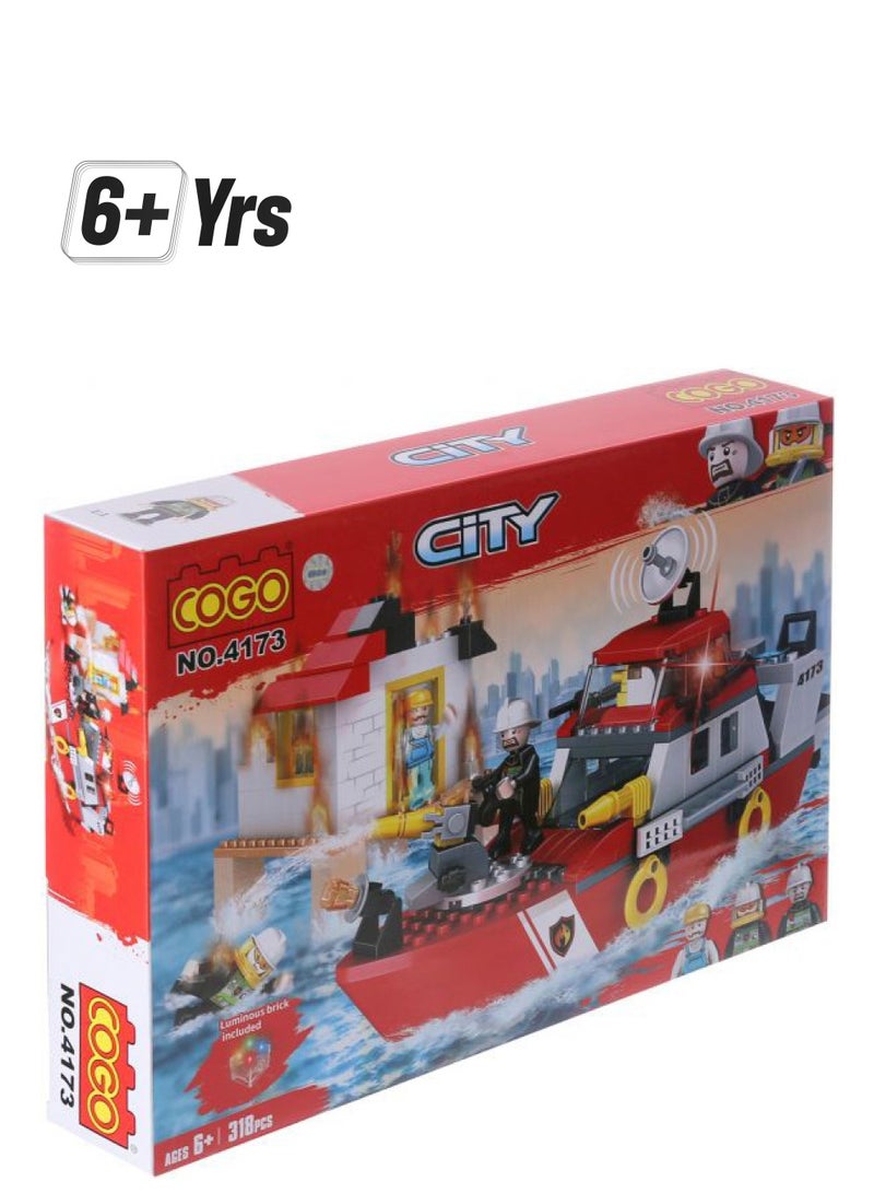 COGO 4173 City Fire Building Set 318 6+ Years - Image 1