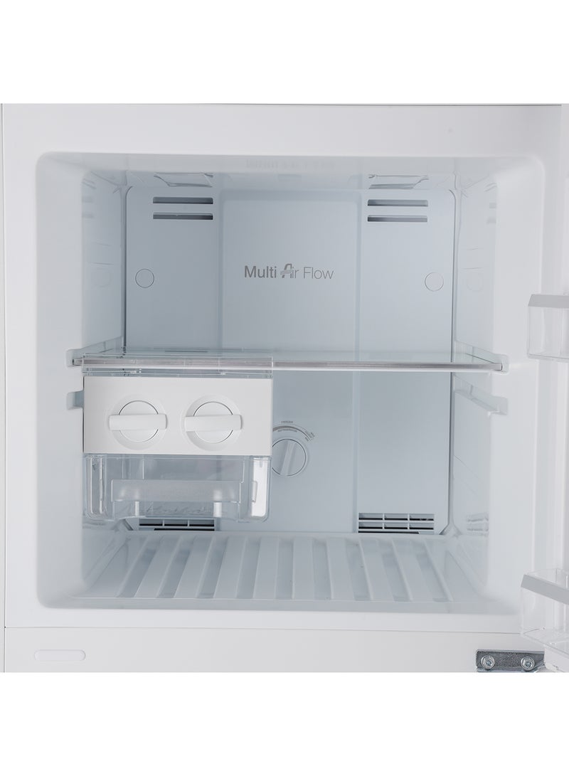 GEEPAS - 270L Gross/ 200L Net Capacity No Frost Double Door Refrigerator| With Multi Air Flow, Refrigerator Crisper Box, Big Vegetable Box, Grip Handle Glass Shelves, Chrome Bottle Handle & Chiller Shelves, Transparent Door Basket GRF2708WPN White - Image 1