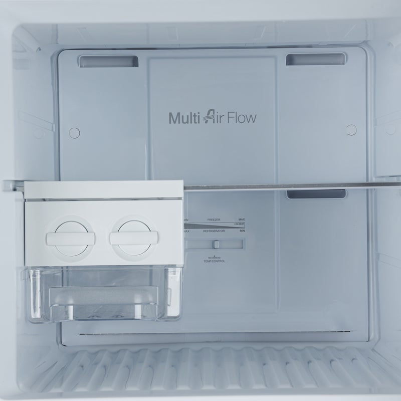 GEEPAS 348 Gross / 270 Net Capacity No-Frost Double Door Refrigerator Quick Cooling | Low Noise, Stainless Steel Finish Equipped with Recessed Handle | Glass Shelves, Chrome Bottle Holder, Chiller Shelf, Transparent Basket | GRF4120SSXN-U Dark Grey GRF4120SSXN Grey - Image 4