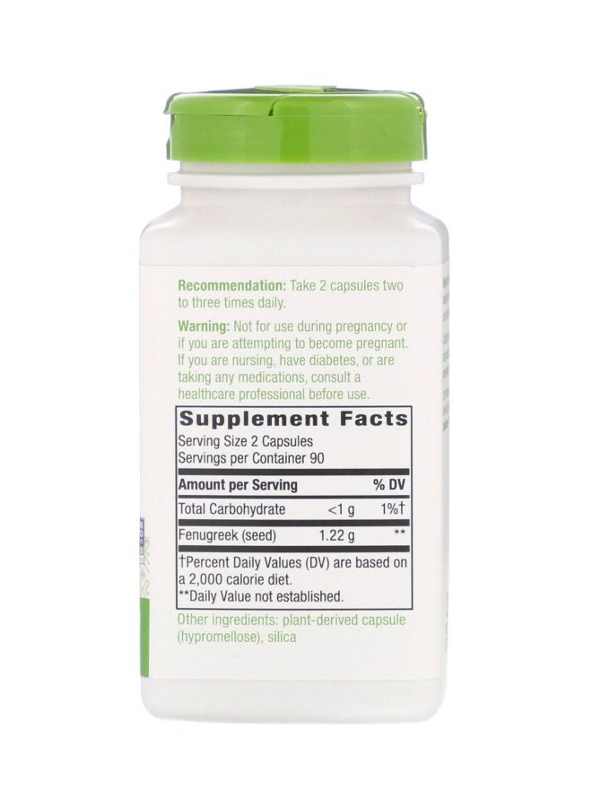 Nature's Way - Fenugreek Seed Dietary Supplement 1130mg - 180 Vegan Capsules - Image 1