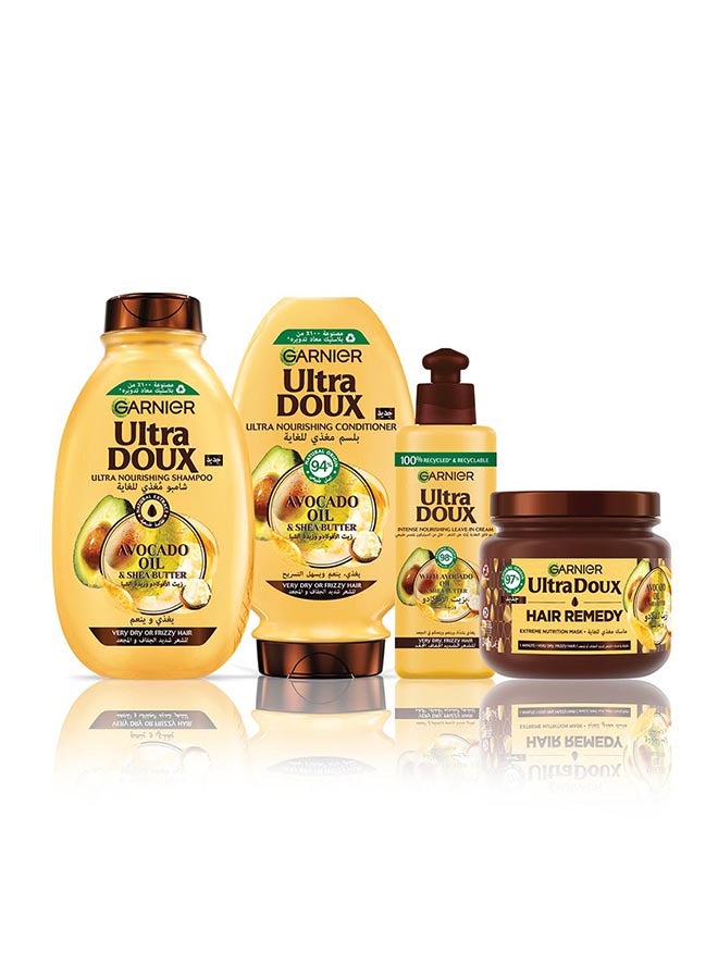 Garnier Ultra Doux Avocado Oil And Shea Butter Nourishing Shampoo White 600ml  - Image 4