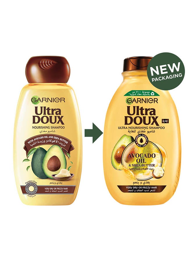 Garnier Ultra Doux Avocado Oil And Shea Butter Nourishing Shampoo White 600ml  - Image 2