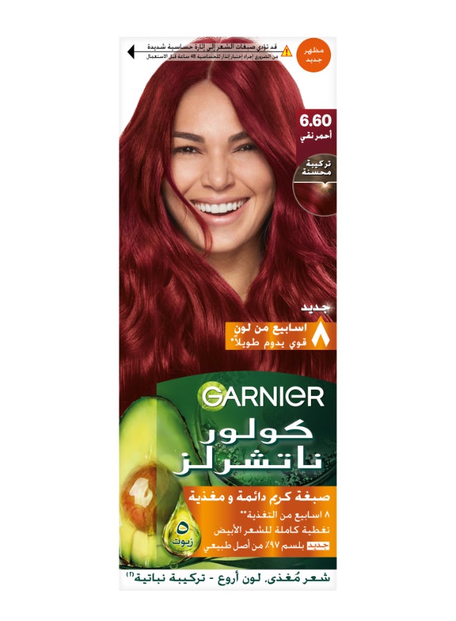 Garnier Color Naturals Nourishing Cream Permanent Color 6.60 Fiery Pure Red 112ml  - Image 1