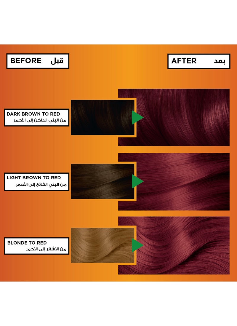 garnier Color Naturals Nourishing Cream Permanent Color 6.60 Fiery Pure Red 112ml - Image 4
