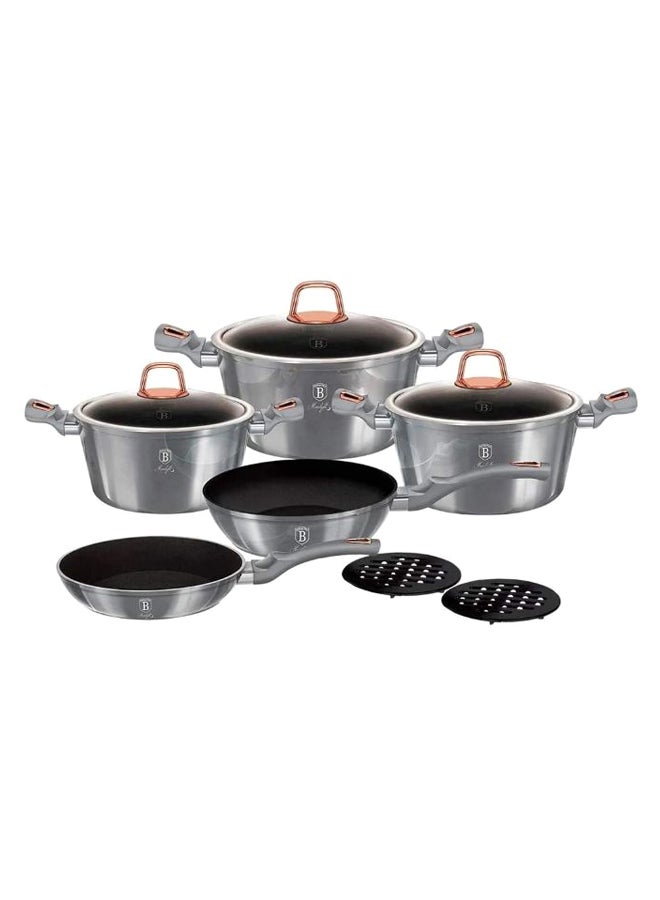 BerlingerHaus 10-Piece Moonlight Edition Cookware Set Silver  - Image 1