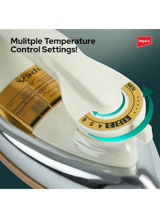 Automatic Dry Iron| Heavy Duty Iron Box With Temperature Settings Dial And Auto Shut Off Function| Super Deluxe Heavy Weight Iron Box, Suitable For All Kinds of Fabric| Equipped With Ceramic Coating 2 kg 1200 W IB 211 White/Beige/Silver - view 3