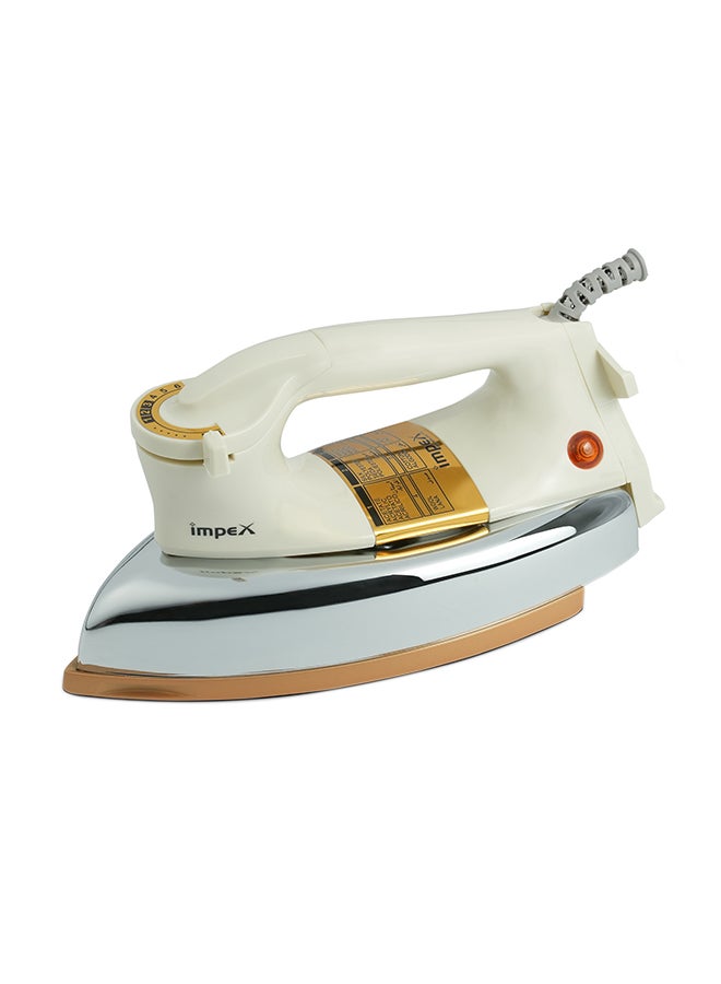 Impex - Automatic Dry Iron| Heavy Duty Iron Box With Temperature Settings Dial And Auto Shut Off Function| Super Deluxe Heavy Weight Iron Box, Suitable For All Kinds of Fabric| Equipped With Ceramic Coating 2 kg 1200 W IB 211 White/Beige/Silver - Image 1