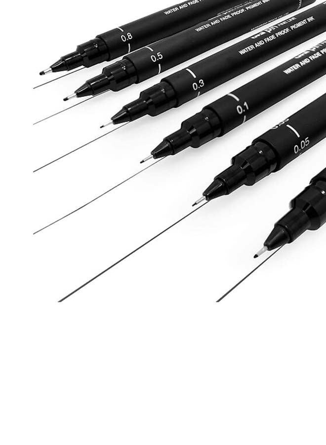 Uniball 6-Piece Fineliner Pen Set Black - Image 3