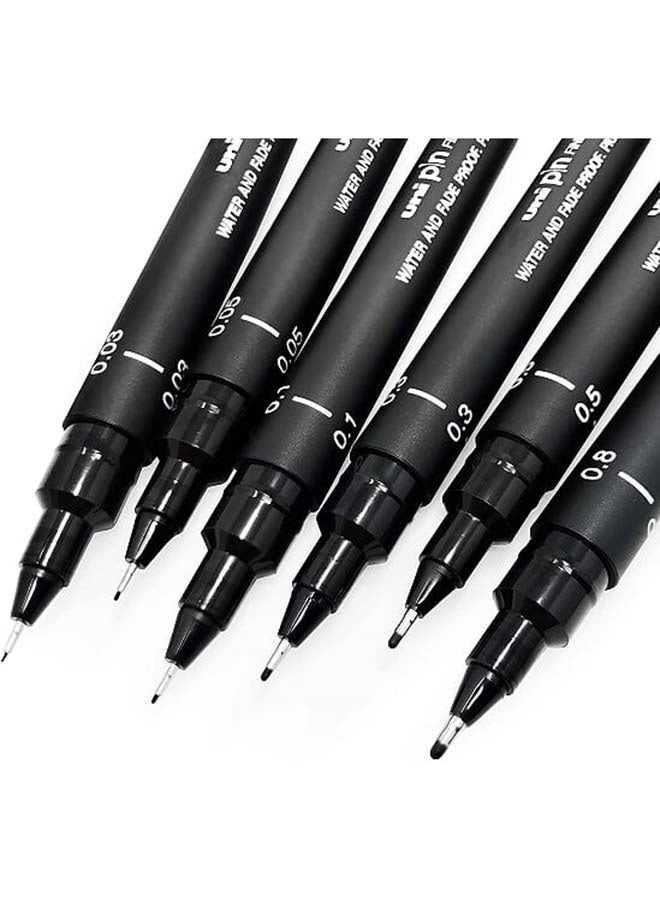 Uniball 6-Piece Fineliner Pen Set Black - Image 2