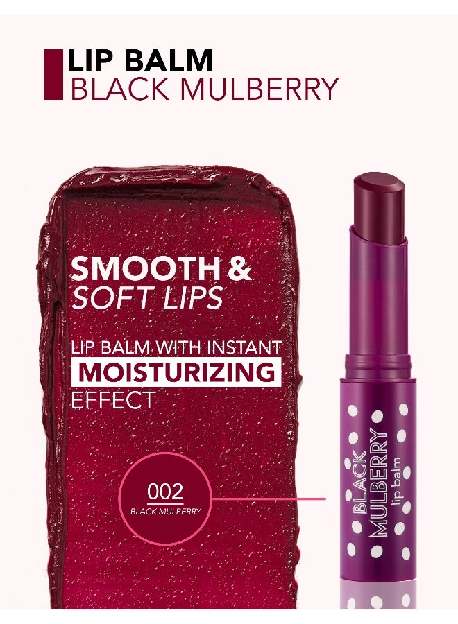 flormar Lip Balm – 002 Black Mulberry – Moisturizing Lip Balm, Softening Care, Smooth Finish Black Mulberry - Image 5