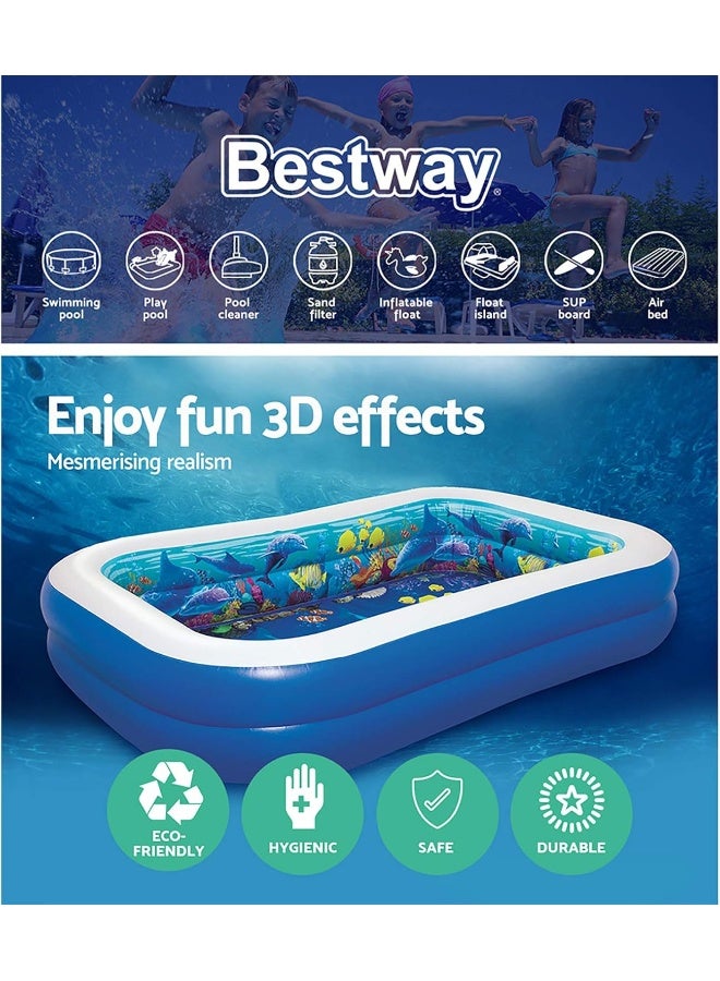 Bestway 3D Undersea Adventure Inflatable Play Pool 262x175x51cm  - Image 2