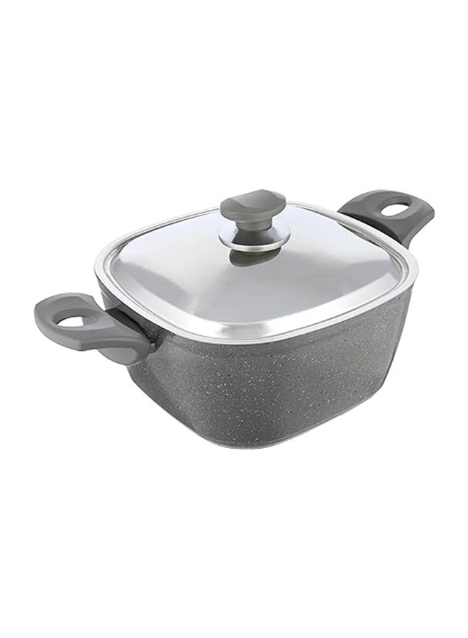 Top Chef - Square Stew Pot With Lid Grey 20cm - Image 1