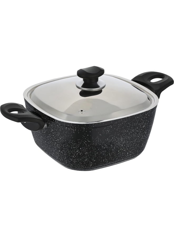 توب شيف إناء طهي مربع مع غطاء أسود 20سم - Image 1