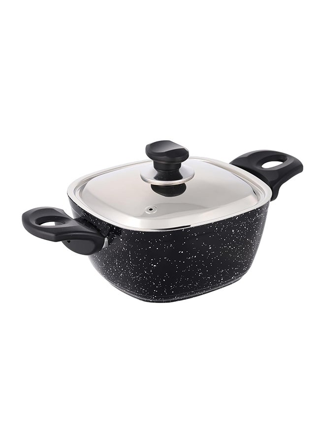 توب شيف إناء طهي مربع مع غطاء أسود 24سم - Image 2