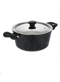 Top Chef Round Stew Pot With Lid Black 20cm 
