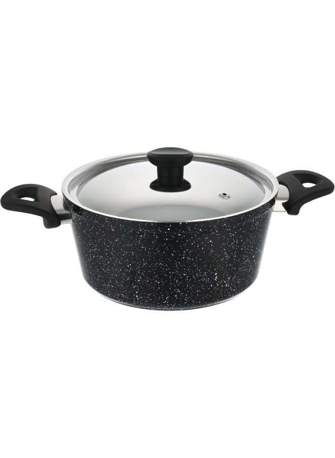 Top Chef Round Stew Pot With Lid Black 24cm - Image 2