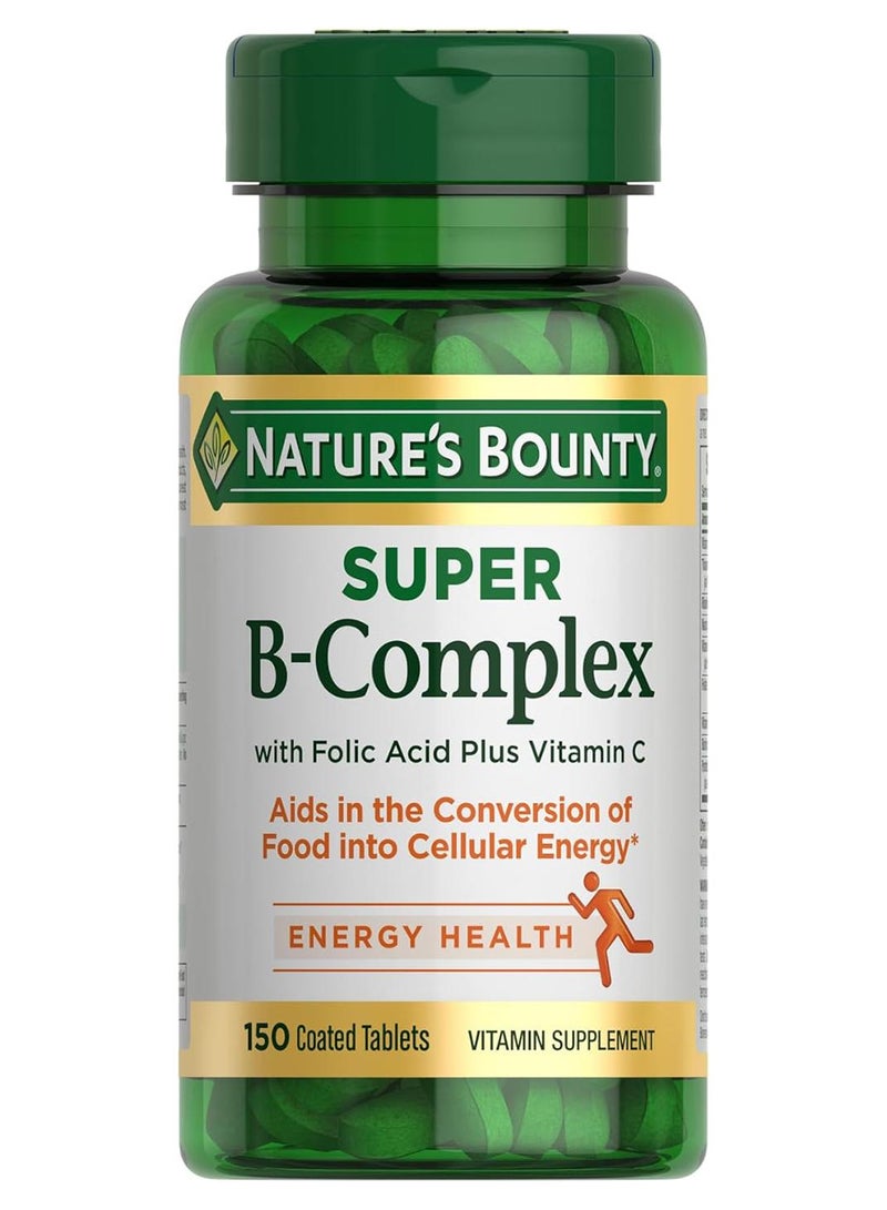 ناتشرز باونتي مكمل غذائي سوبر بي كومبلكس مع حمض الفوليك وفيتامين سي - 150 قرص - Image 1