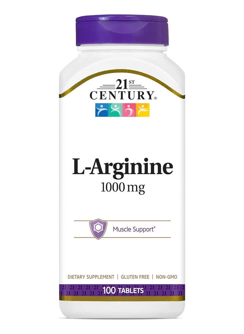 21st Century L-Arginine 1,000 Mg 100 Tablets - Image 1