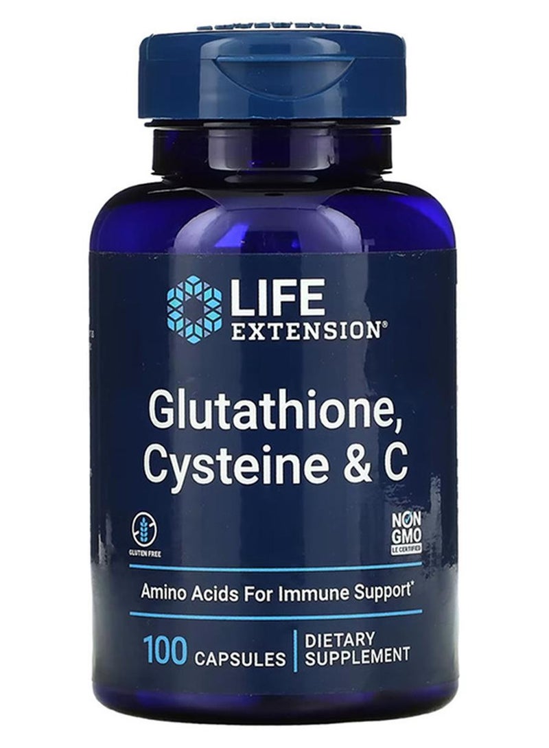 لايف إكستنشن مكمل غذائي الجلوتاثيون وسيستين وفيتامين سي - 100 كبسولة - Image 1