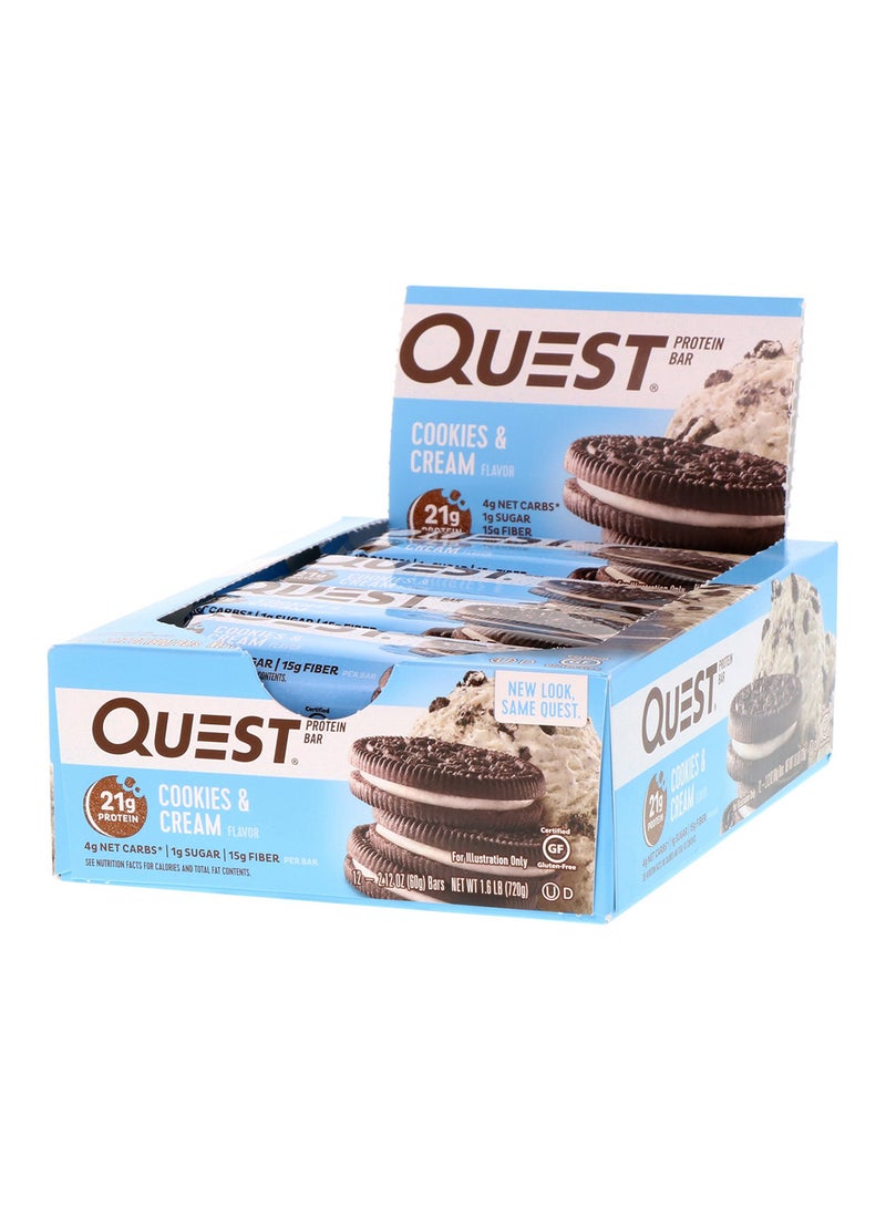 Generic Quest Nutrition, Protein Bar, Cookies & Cream, 12 Bars, 2.12 oz (60 g) Each 