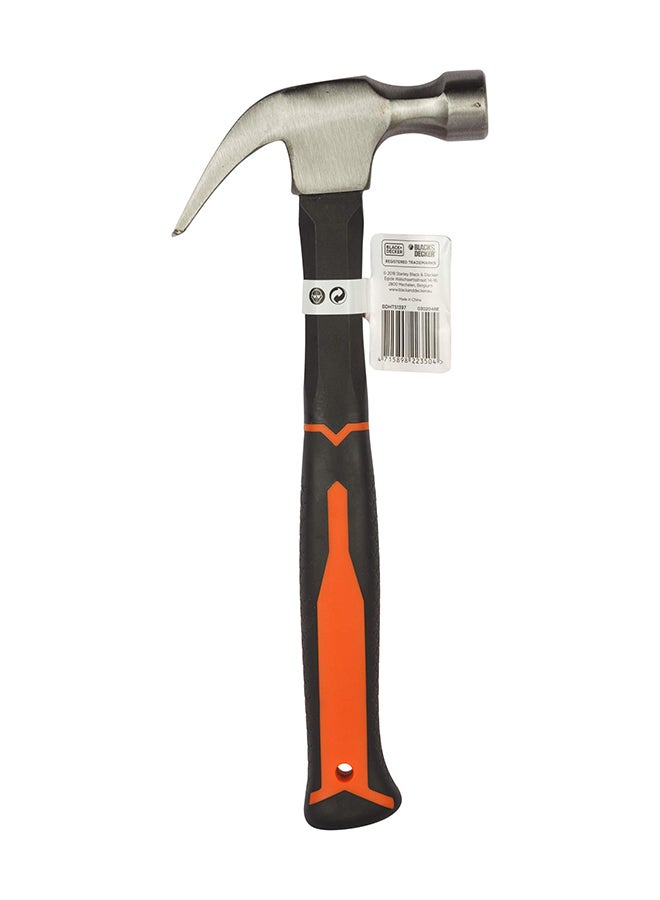 BLACK+DECKER 20oz 560g Bimaterial Fiberglass Handle Metal Claw Hammer, Orange/Black - BDHT51397, Silver/Black/Orange 18cm  - Image 2