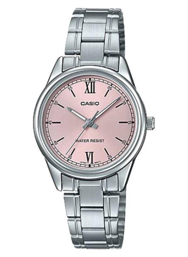 كاسيو ساعة يد بعقارب وسوار من الإستانلس ستيل طراز LTP-V005D-4B2UDF - مقاس 34 مم - لون فضي للنساء - Image 1