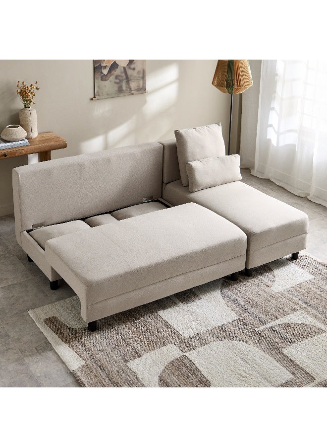 هوم بوكس كنبة سرير قماشيّة ركنيّة مع وسادتين من آلبيرتا رمادي - Image 2