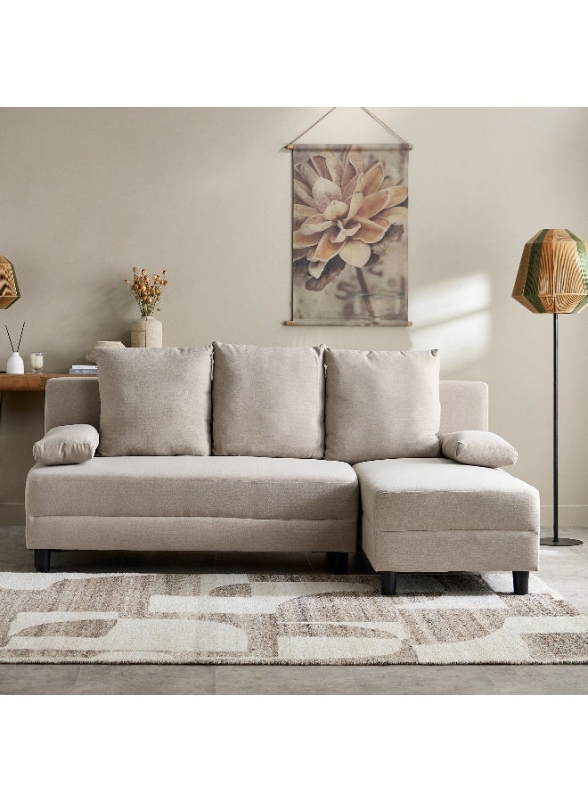 هوم بوكس كنبة سرير قماشيّة ركنيّة مع وسادتين من آلبيرتا رمادي - Image 4