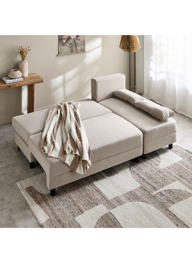 هوم بوكس كنبة سرير قماشيّة ركنيّة مع وسادتين من آلبيرتا رمادي - Image 3