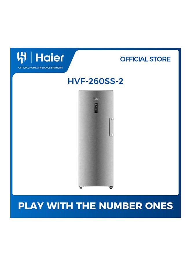 Haier Single Door Freestanding Freezer 7.8 Cuft 222 L HVF-260SS-2 Silver - Image 1