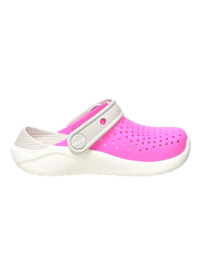 crocs Kids LiteRide Round Toe Clogs Pink/White  - Image 1
