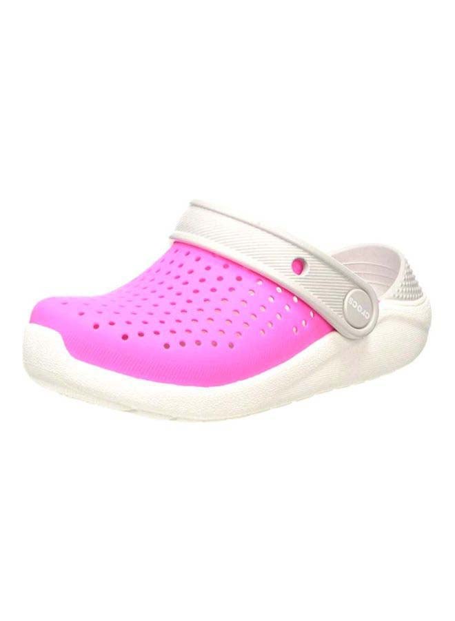 crocs Kids LiteRide Round Toe Clogs Pink/White  - Image 2