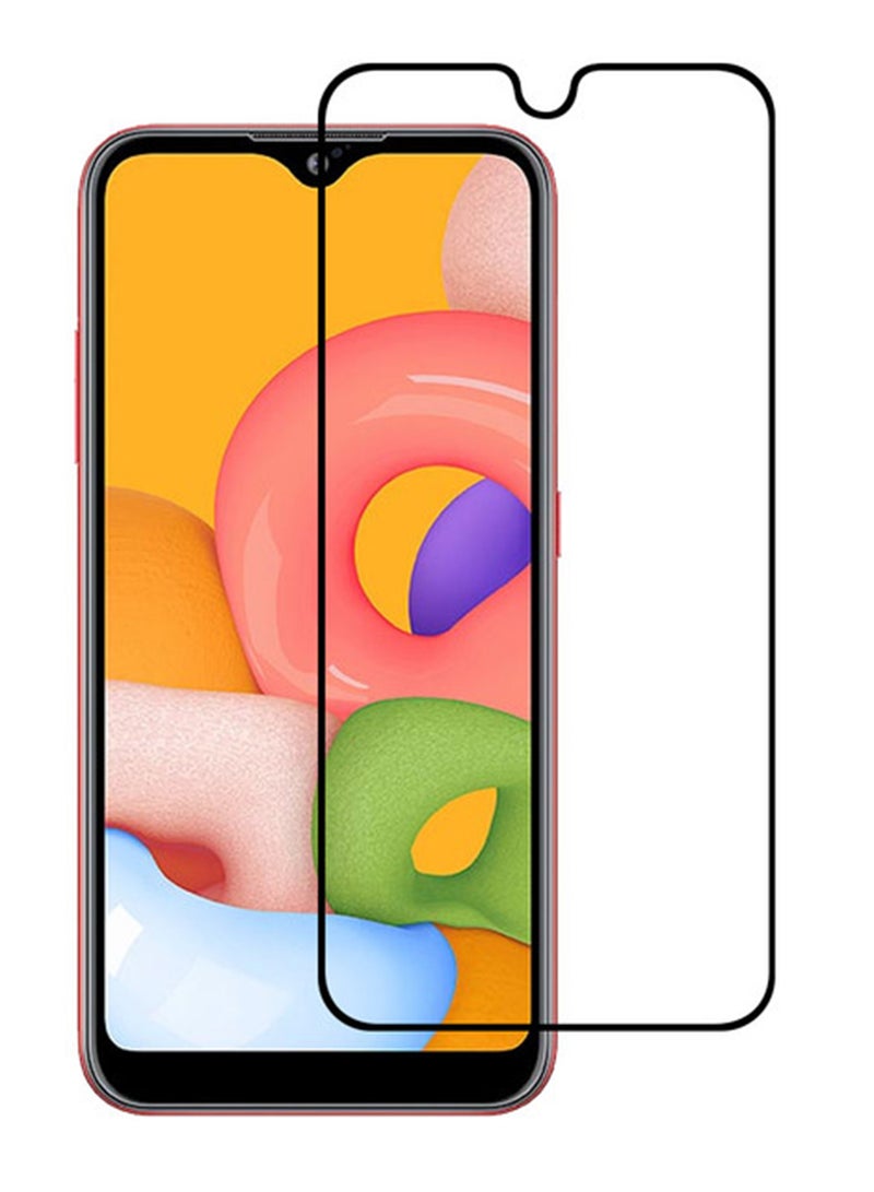 مارجون لاصقة حماية للشاشة بحافة ثلاثية الأبعاد مصنوعة من الزجاج المقوى لهاتف سامسونج جالاكسي A01 شفاف/ أسود - Image 2