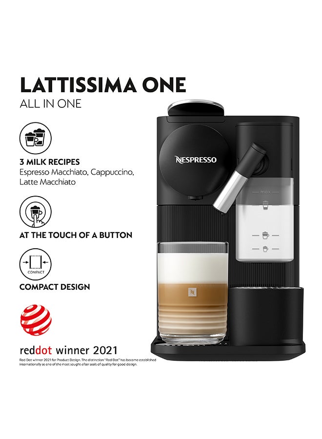 Nespresso Lattissima One Coffee Machine By Nespresso, Black, 1L (UAE Version) 1 L 1450 W EU-BK-NEto EN510.B Black - Image 2