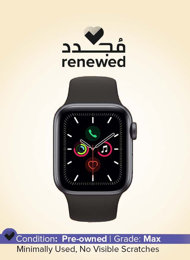 Apple Renewed - Watch Series 5-44 mm GPS Space Grey Aluminium Case With Black Sport Band  - Image 1