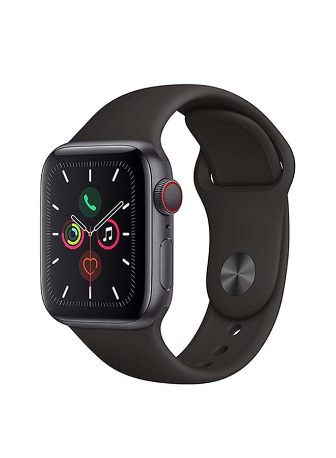 ابل  مجدد - ساعة سيريس 5 مقاس 40 ملم مزودة بتقنية GPS غطاء من الألومنيوم الرمادي والفضائي مزود برباط رياضي أسود - Image 2